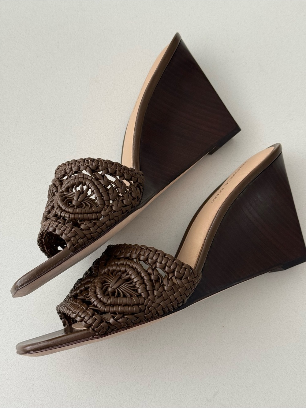 Veronica Beard Macrame Woven Leather Slide Mules - Picture 3 of 4